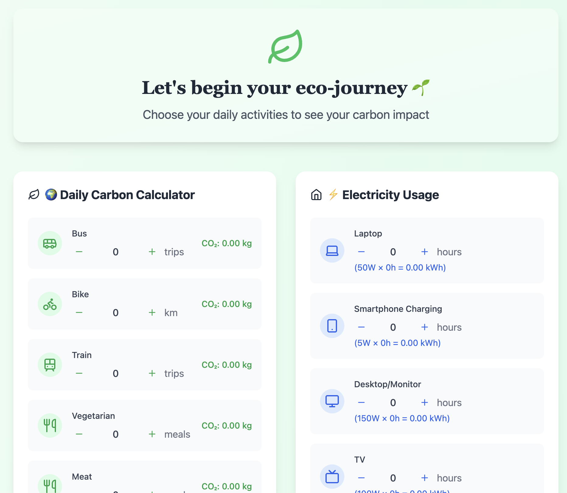 EcoTracker screenshot 2