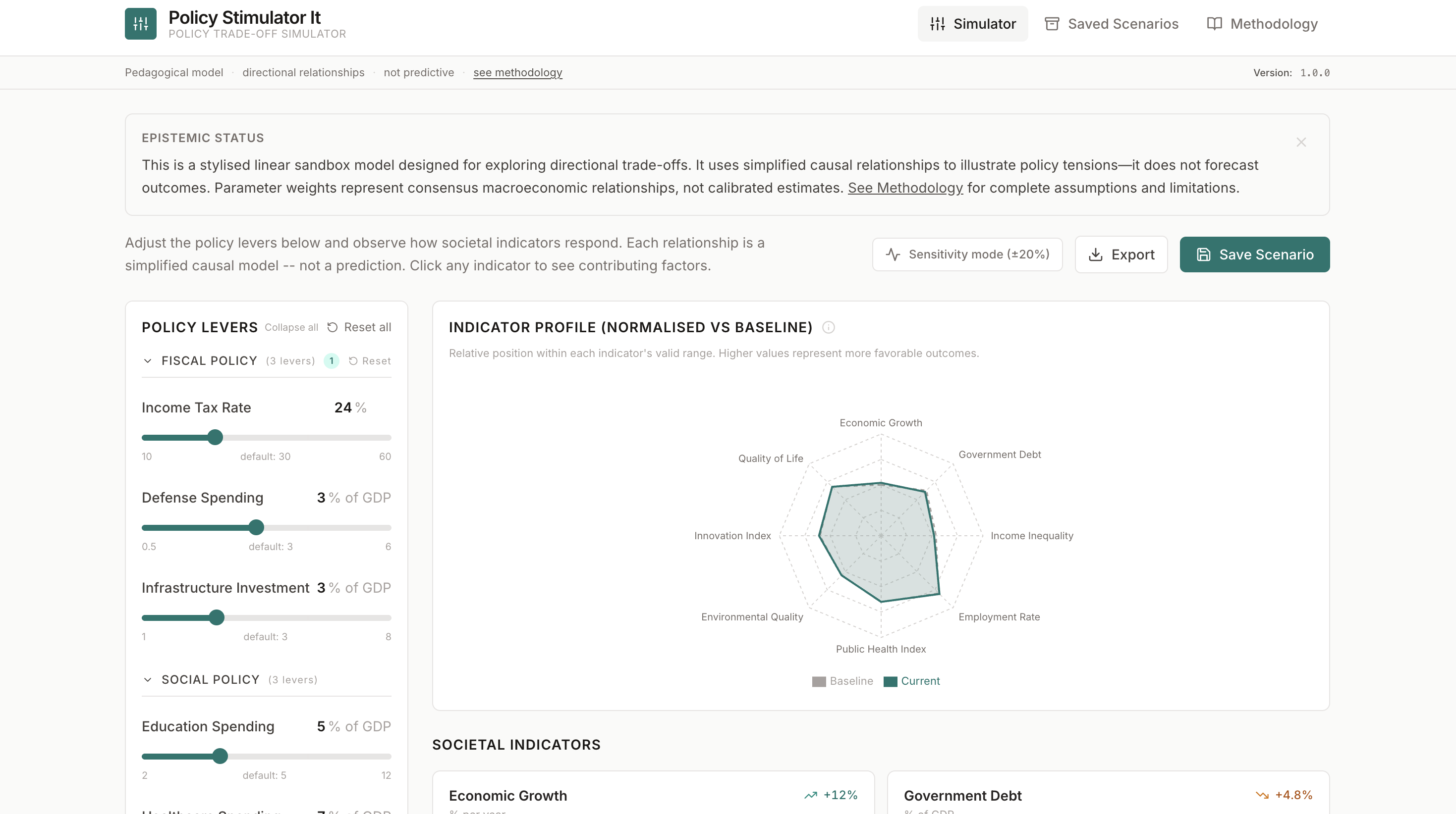 Policy Simulator screenshot 1